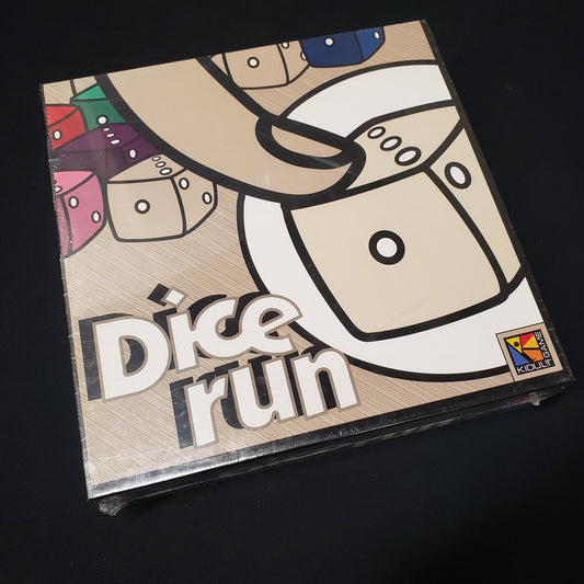 Image shows the front cover of the box of the Dice Run board game