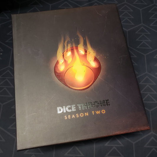 Image shows the front of the box for the Season Two Battle Chest for the board game Dice Throne