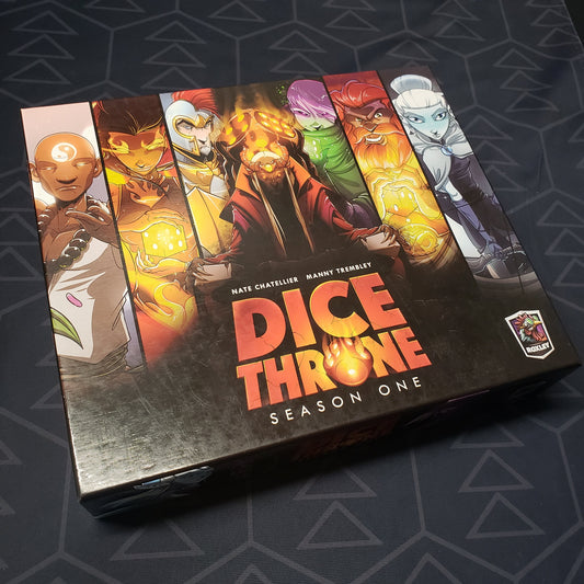 Image shows the front cover of the box for the Dice Throne: Season One (Second Edition) board game