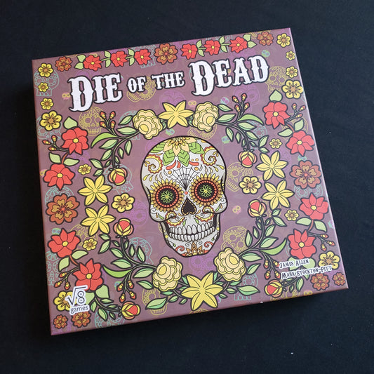 Image shows the front cover of the box of the Die Of The Dead board game
