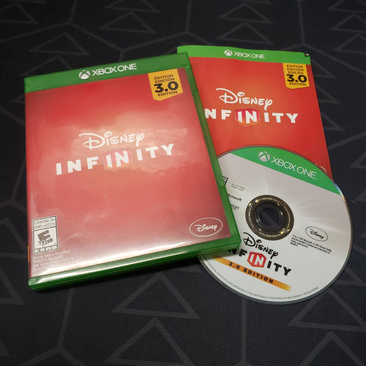 Image shows the case, manual and disc for the video game Disney Infinity 3.0 for Xbox One