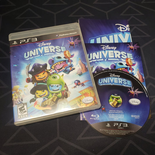 Image shows the case, manual & disc for the video game Disney Universe for Playstation 3