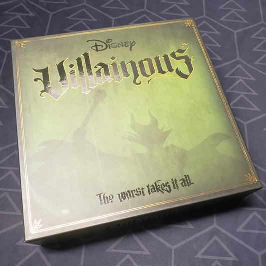 Image shows the front cover of the box of the Disney Villainous board game
