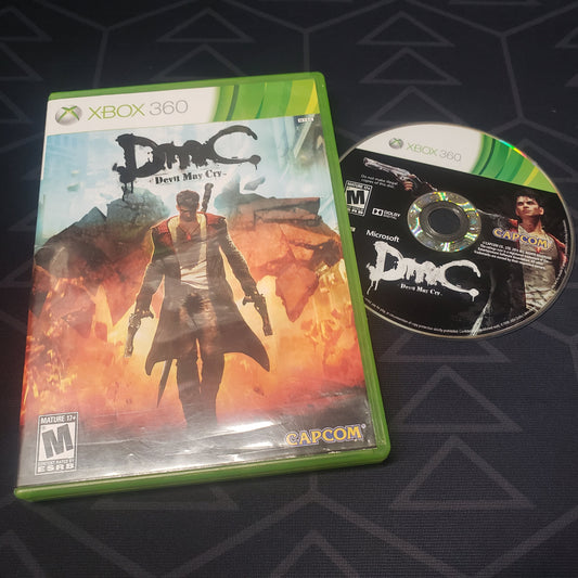 Image shows the case & disc for the video game DmC: Devil May Cry for Xbox 360
