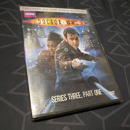 Image shows the front of the case for the Series 3, Part 1 set of Doctor Who on DVD