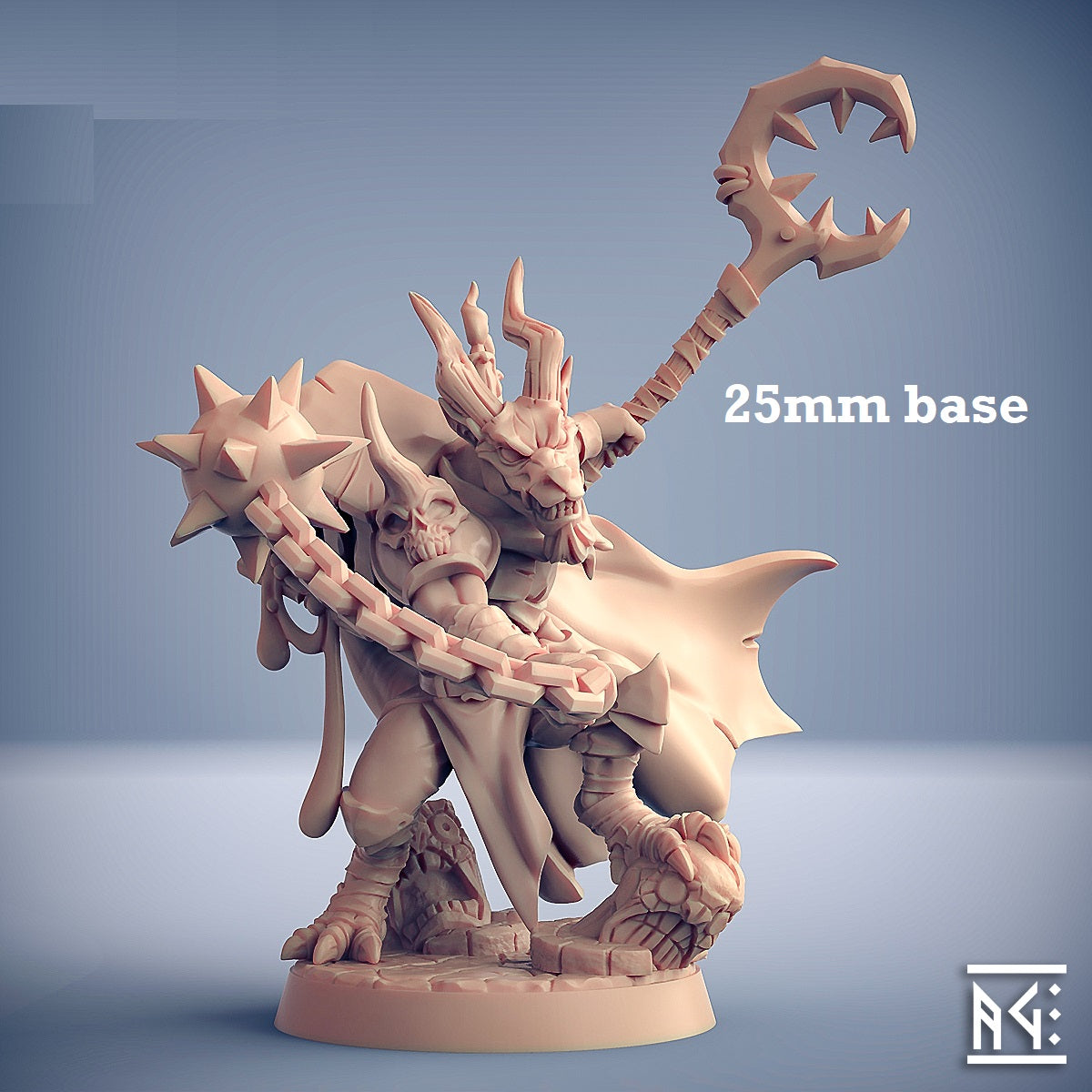 Image shows a 3D render of a kobold warrior gaming miniature