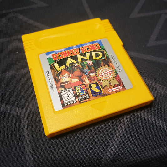 Image shows the front of the cartridge for the video game Donkey Kong Land for Nintendo Game Boy Color