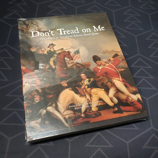Image shows the front cover of the box for the Don't Tread on Me solo board game