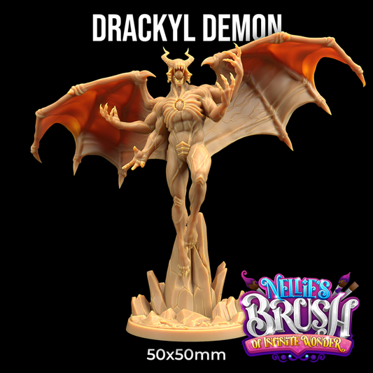 Image shows a 3D render of a winged four-armed demon gaming miniature