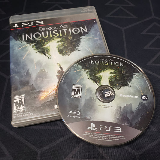 Image shows the case and disc for the video game Dragon Age: Inquisition for Playstation 3
