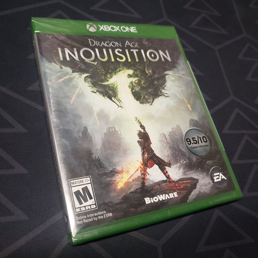 Image shows the front of the case for the video game Dragon Age: Inquisition for Xbox One