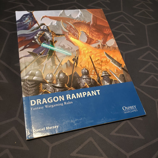 Image shows the front cover of the Dragon Rampant wargaming book