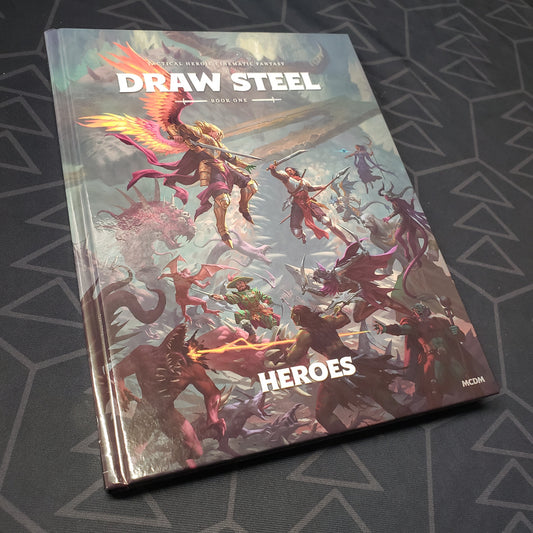 Image shows the front cover of the Book One: Heroes for the roleplaying game Draw Steel