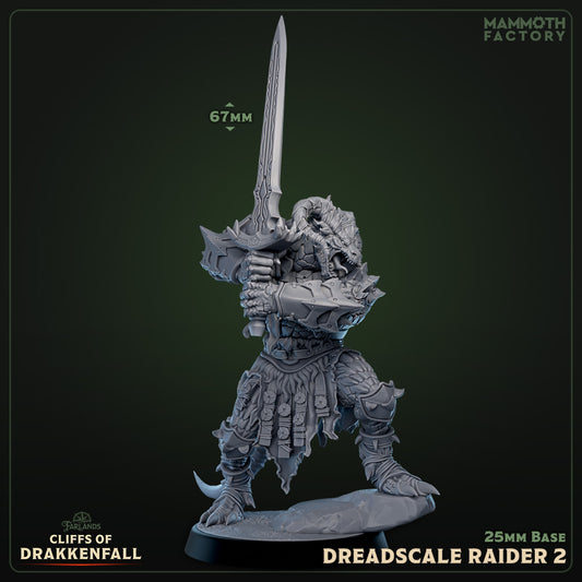 Image shows a 3D render of a dragonborn barbarian gaming miniature