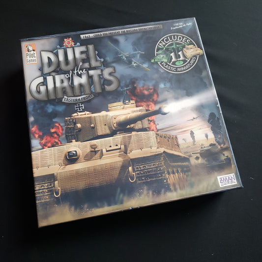 Image shows the front cover of the box of the Duel of the Giants: Eastern Front board game