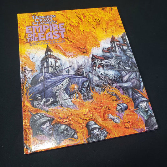 Image shows the front cover of the Empire of the East book for the roleplaying game Dungeon Crawl Classics