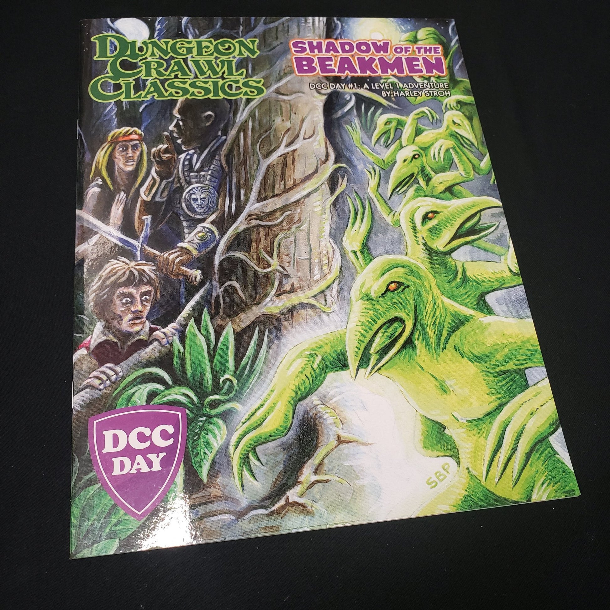 Image shows the front cover of the Shadow of the Beakmen book for the roleplaying game Dungeon Crawl Classics