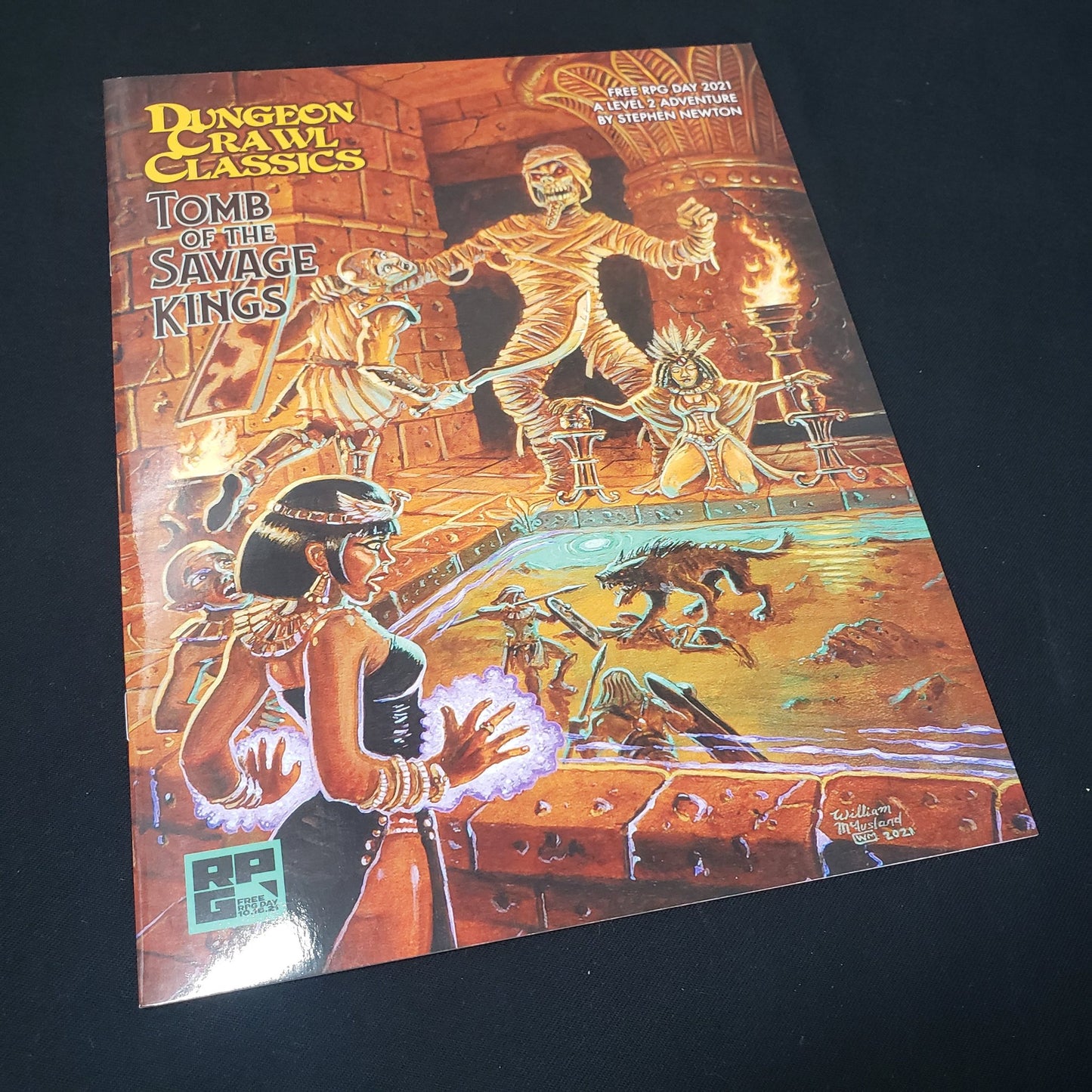 Image shows the front cover of the Tomb of the Savage Kings book for the roleplaying game Dungeon Crawl Classics