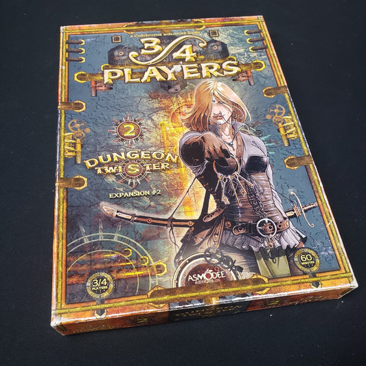 Image shows the front cover of the box of the 3-4 Players expansion for the board game Dungeon Twister
