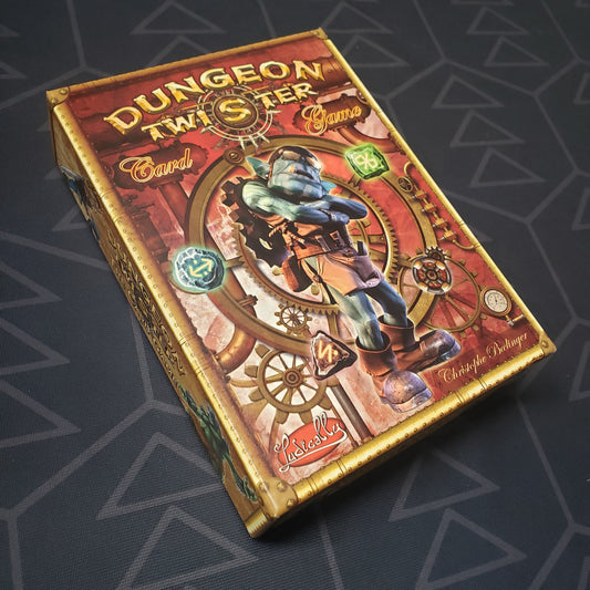 Image shows the front cover of the box for Dungeon Twister: The Card Game