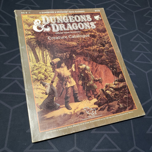 Image shows the front cover of the Creature Catalogue book for the roleplaying game Dungeons & Dragons 1E