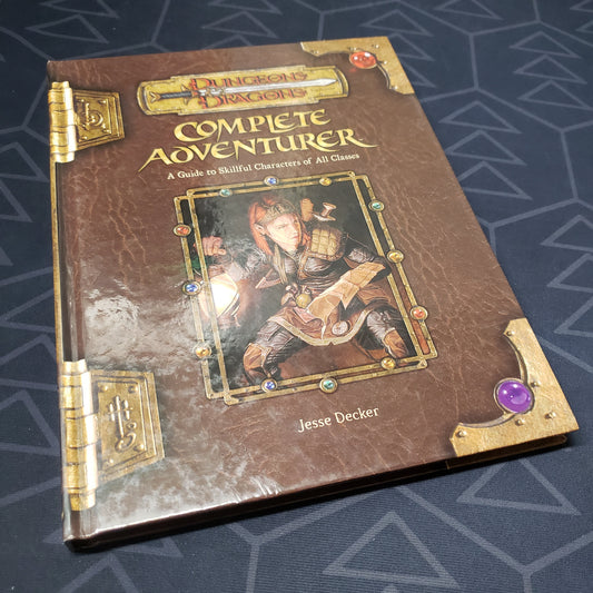 Image shows the front cover of the Complete Adventurer book for the roleplaying game Dungeons & Dragons: Third Edition