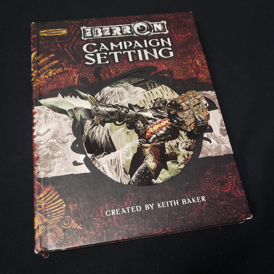 Image shows the front cover of the Eberron Campagin Setting book for the roleplaying game Dungeons & Dragons 3.5 Edition