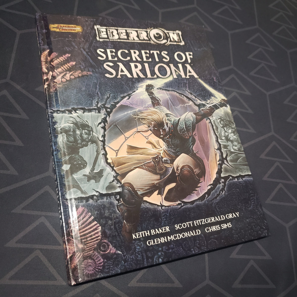 Image shows the front cover of the Eberron: Secrets of Sarlona book for the roleplaying game Dungeons & Dragons 3.5E