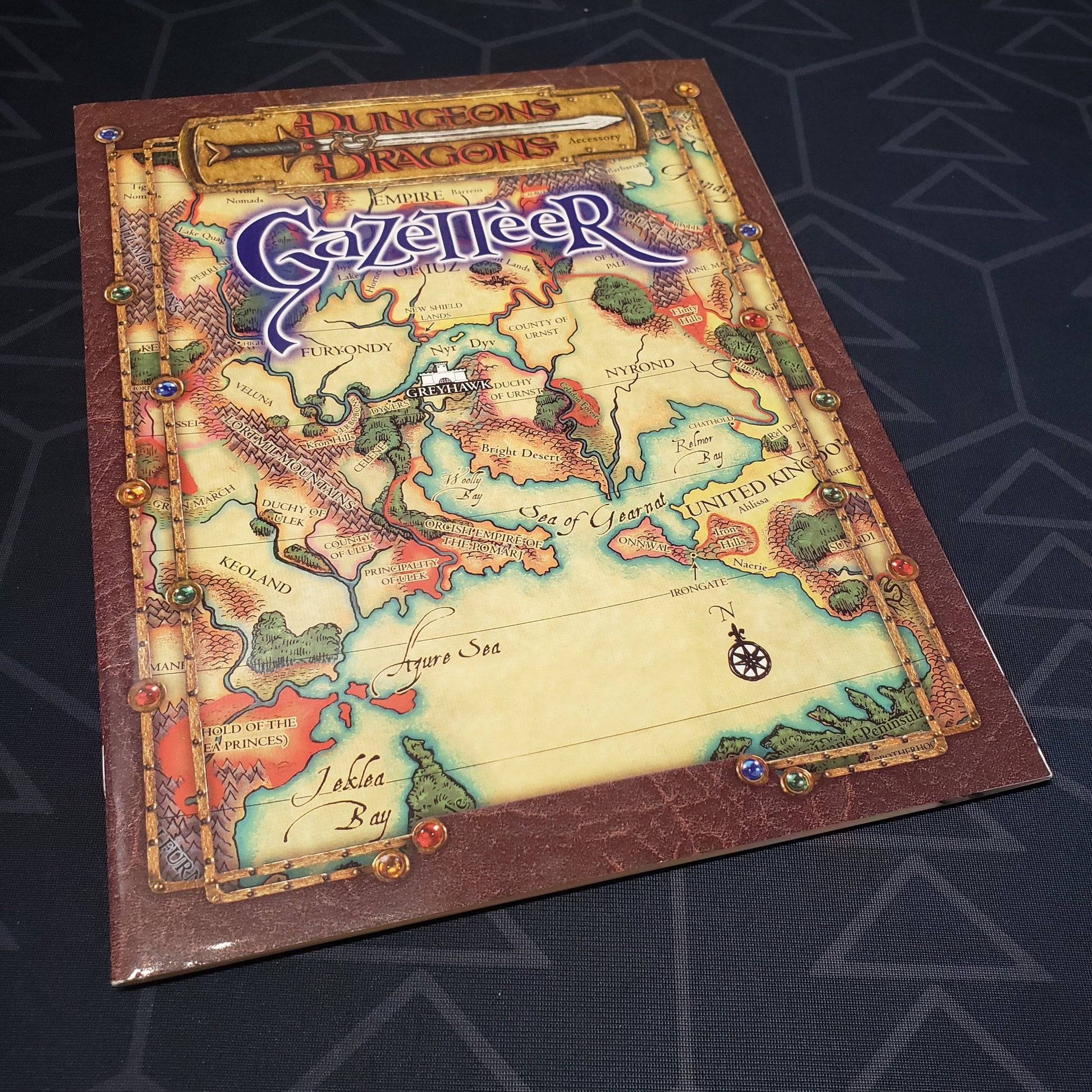 Image shows the front cover of the Gazetteer book for the roleplaying game Dungeons & Dragons: Third Edition