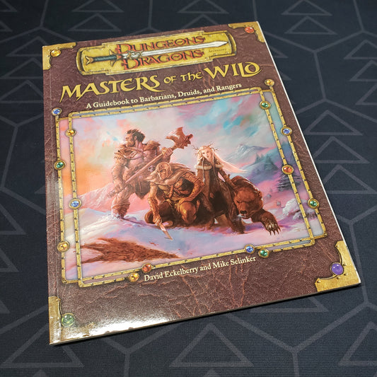 Image shows the front cover of the Masters of the Wild book for the roleplaying game Dungeons & Dragons: Third Edition