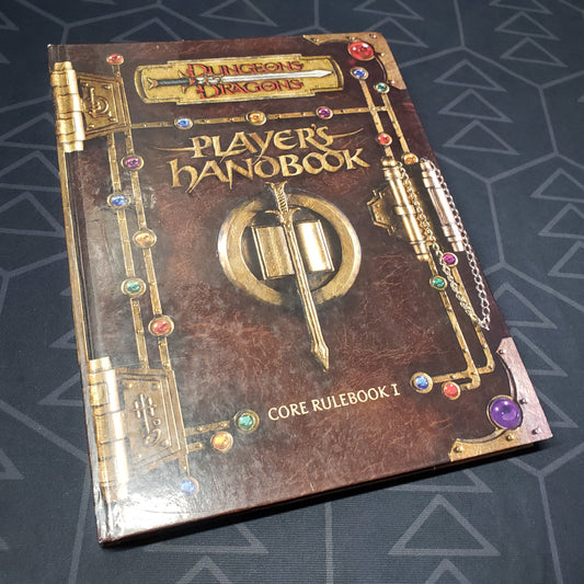Image shows the front cover of the Player's Handbook for the roleplaying game Dungeons & Dragons: Third Edition