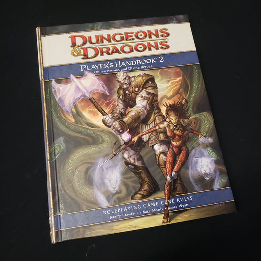 Image shows the front cover of the Player's Handbook 2 for the roleplaying game Dungeons & Dragons: Fourth Edition