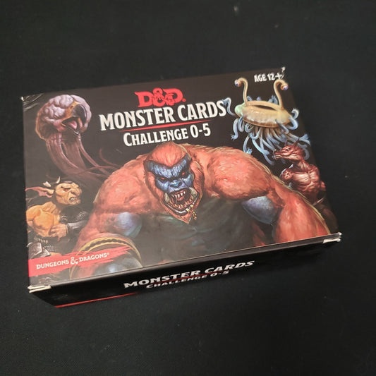 Image shows the front cover of the box of the Monster Challenged Cards for Dungeons & Dragons 5E