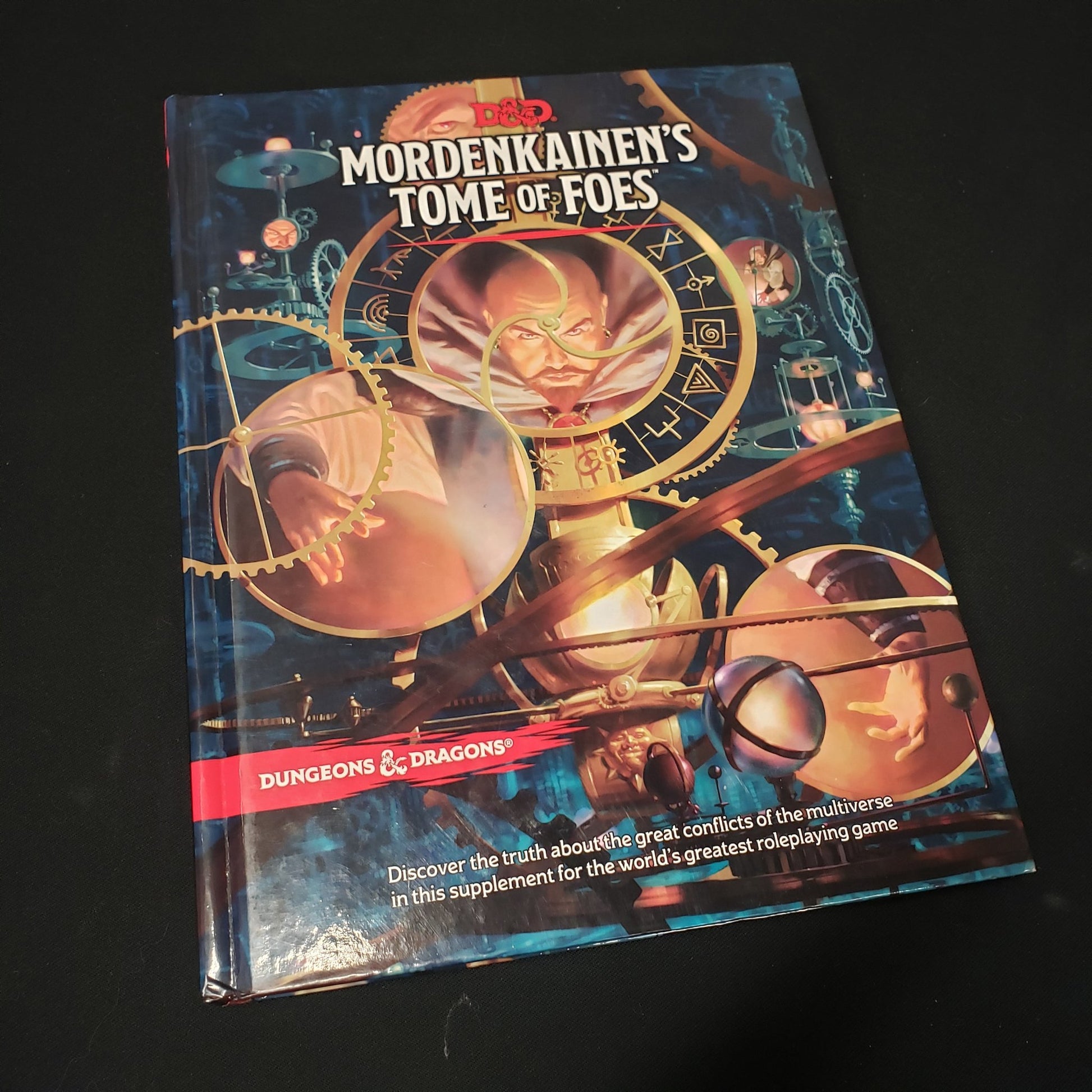 Image shows the front cover of the Mordenkainen's Tome of Foes book for the roleplaying game Dungeons & Dragons: Fifth Edition