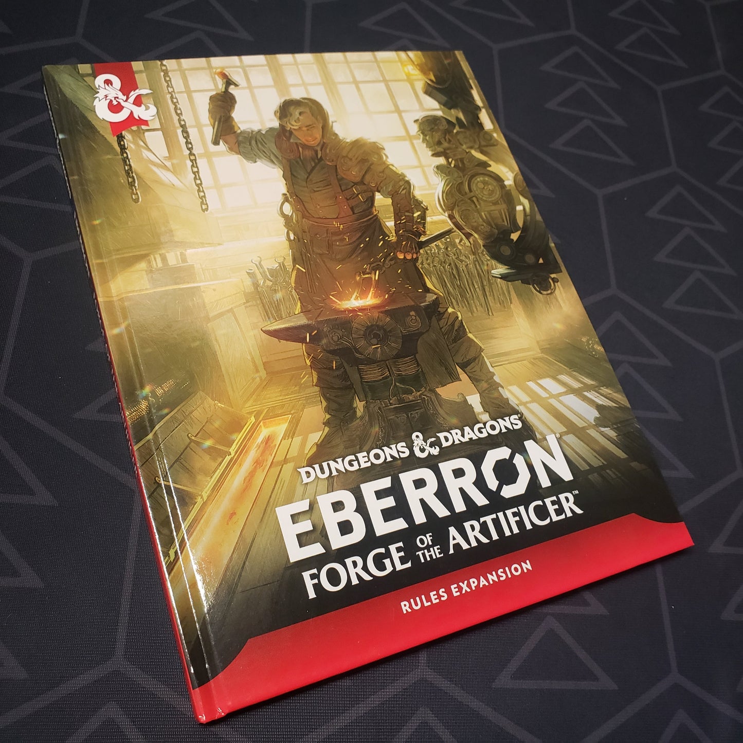 Image shows the front cover of the Eberron: Forge of the Artificer book for the roleplaying game Dungeons & Dragons 5E