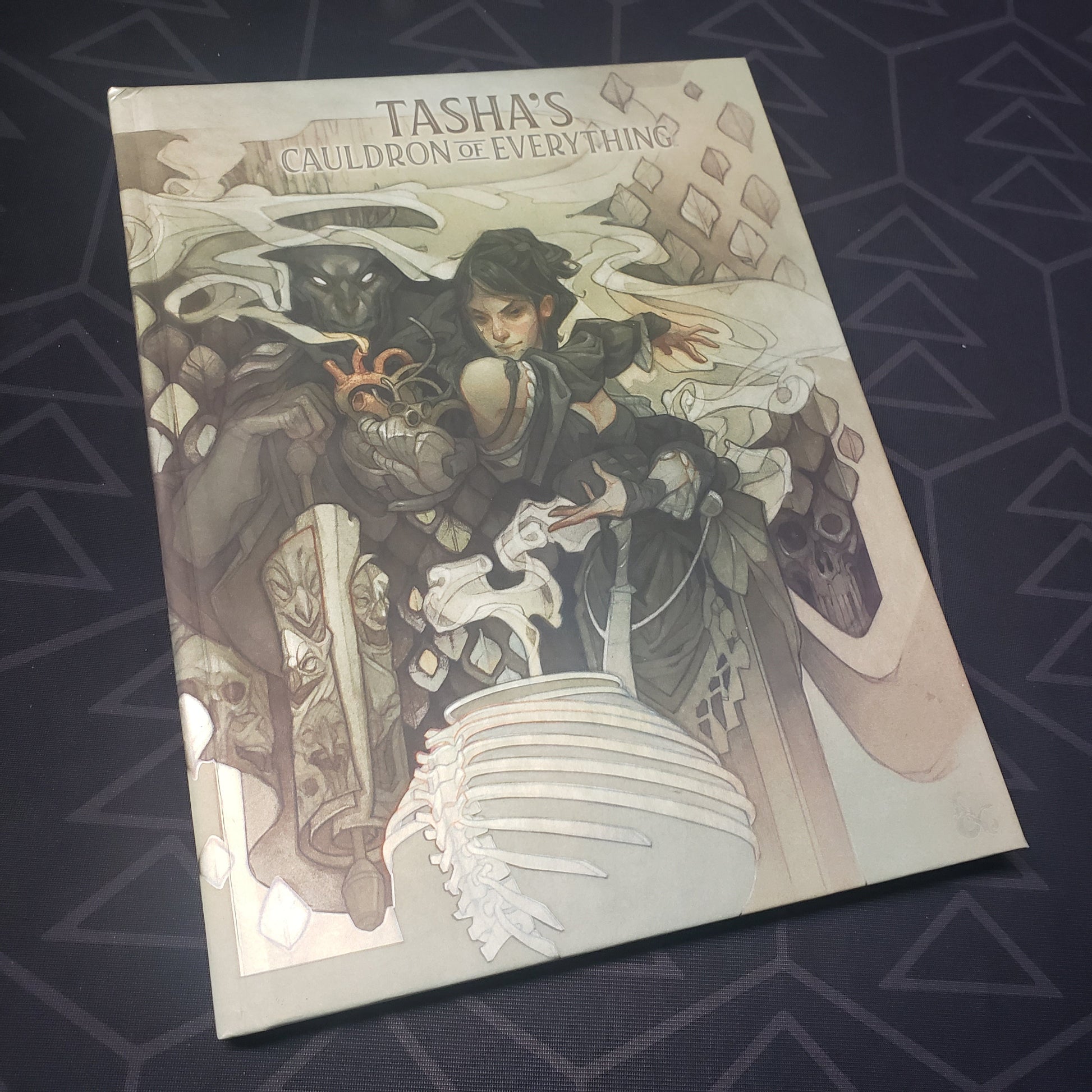 Image shows the front pf the Alternate Art cover of the Tasha's Cauldron of Everything book for the roleplaying game Dungeons & Dragons 5E