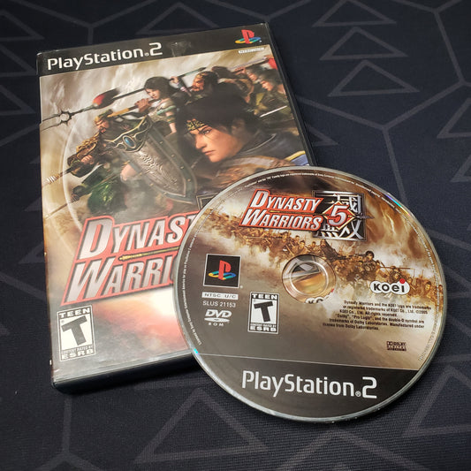 Image shows the case & disc for the video game Dynasty Warriors 5 for Playstation 2