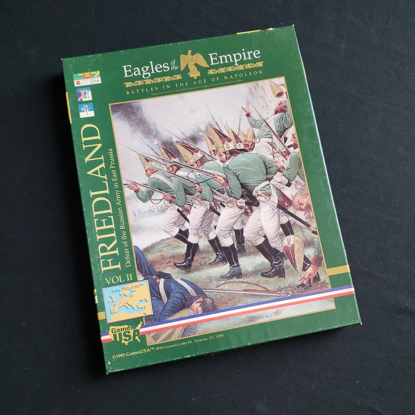 Image shows the front cover of the box of the Eagles of the Empire: Friedland board game