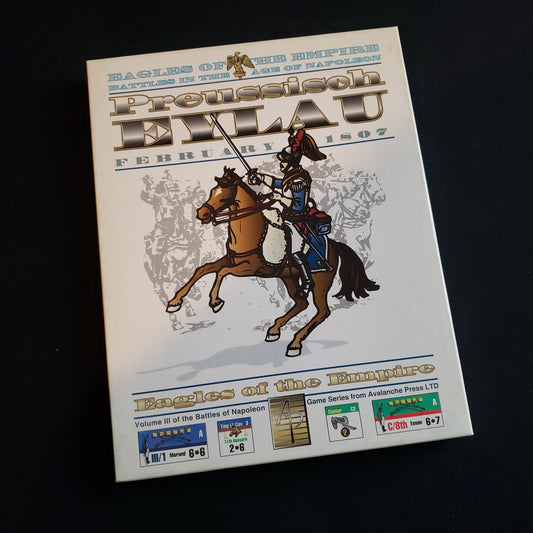 Image shows the front cover of the box of the Eagles of the Empire: Preussisch-Eylau board game