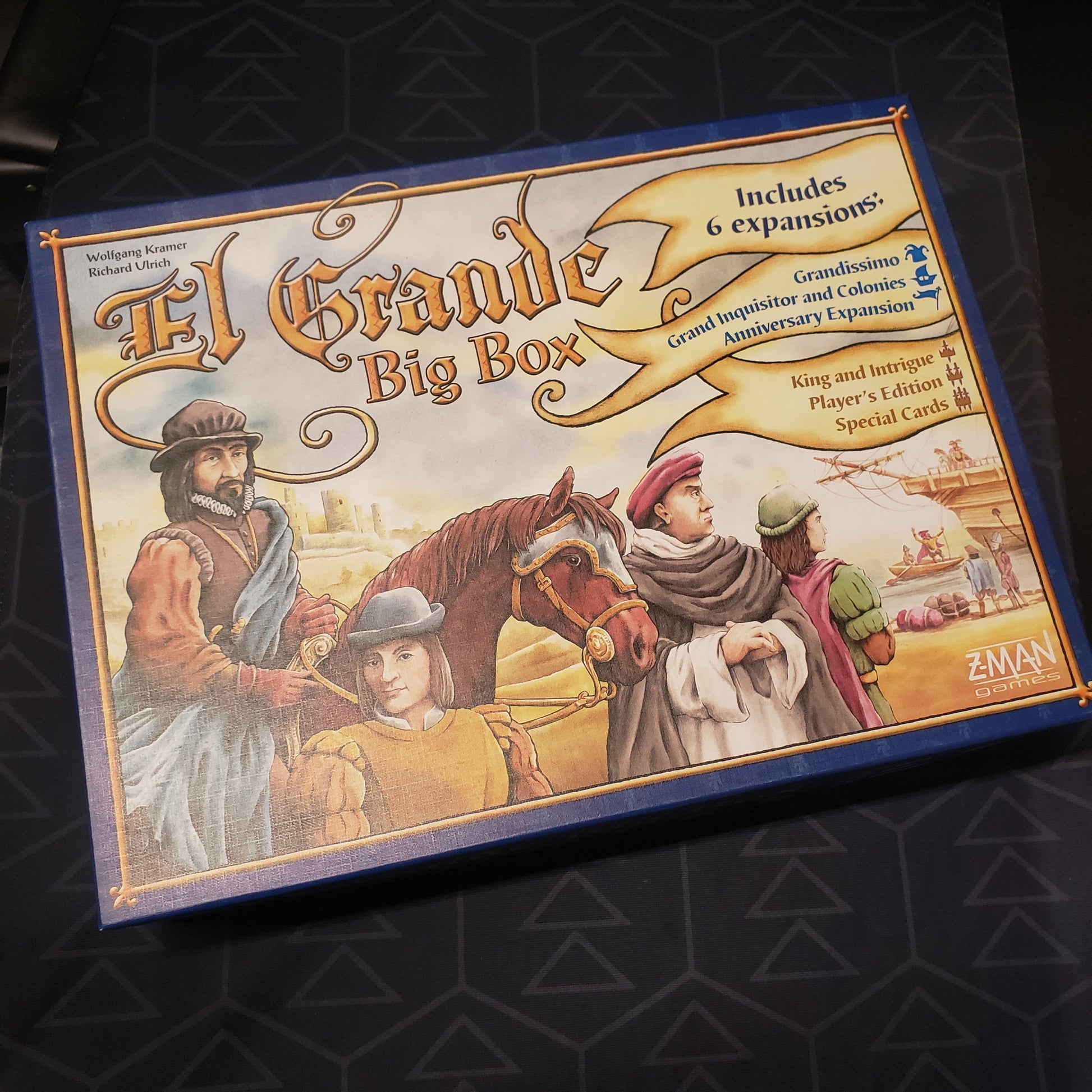 Image shows the front cover of the box for the El Grande: Big Box board game