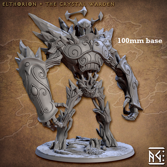 Image shows a 3D render of an elemental construct gaming miniature