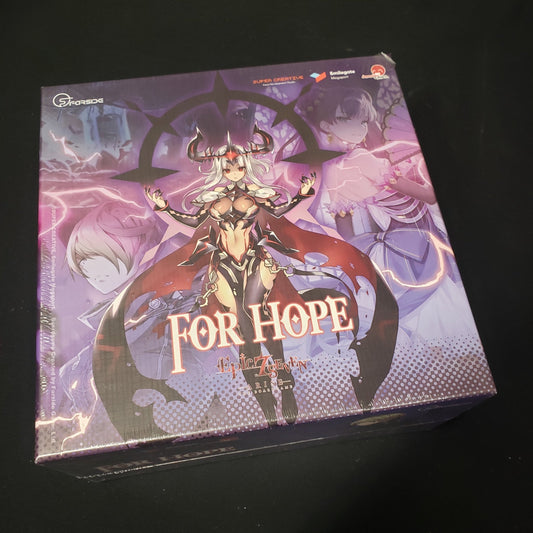 Image shows the front cover of the box of the For Hope expansion for Epic Seven Arise: The Board Game