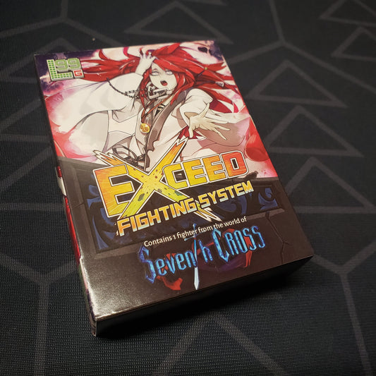 Image shows the front cover of the box of the Emogine Solo Fighter expansion for the card game Exceed