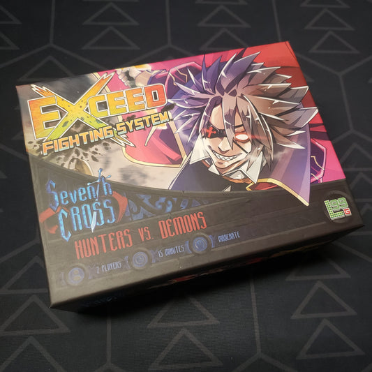 Image shows the front cover of the box for the Exceed: Seventh Cross - Hunters vs. Demons Box card game