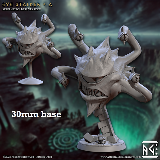 Image shows a 3D render of a beholder gaming miniature