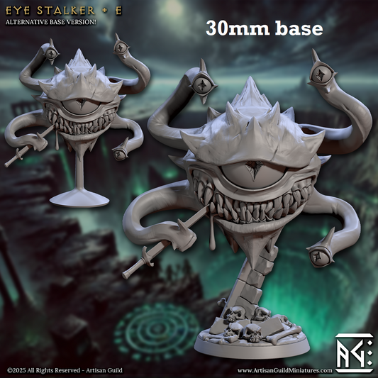 Image shows a 3D render of a beholder gaming miniature