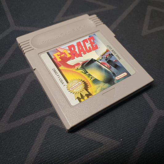 Image shows the front of the cartridge for the video game F-1 Race for Nintendo Game Boy