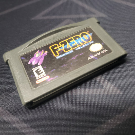 Image shows the front of the cartridge for the video game F-Zero: Maximum Velocity for Nintendo Game Boy Advance