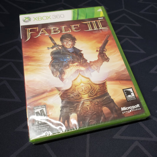 Image shows the outside of the case for the video game Fable III for Xbox 360
