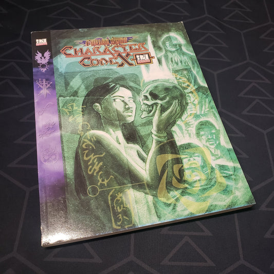 Image shows the front cover of the d20 Character Codex book for the roleplaying game Fading Suns